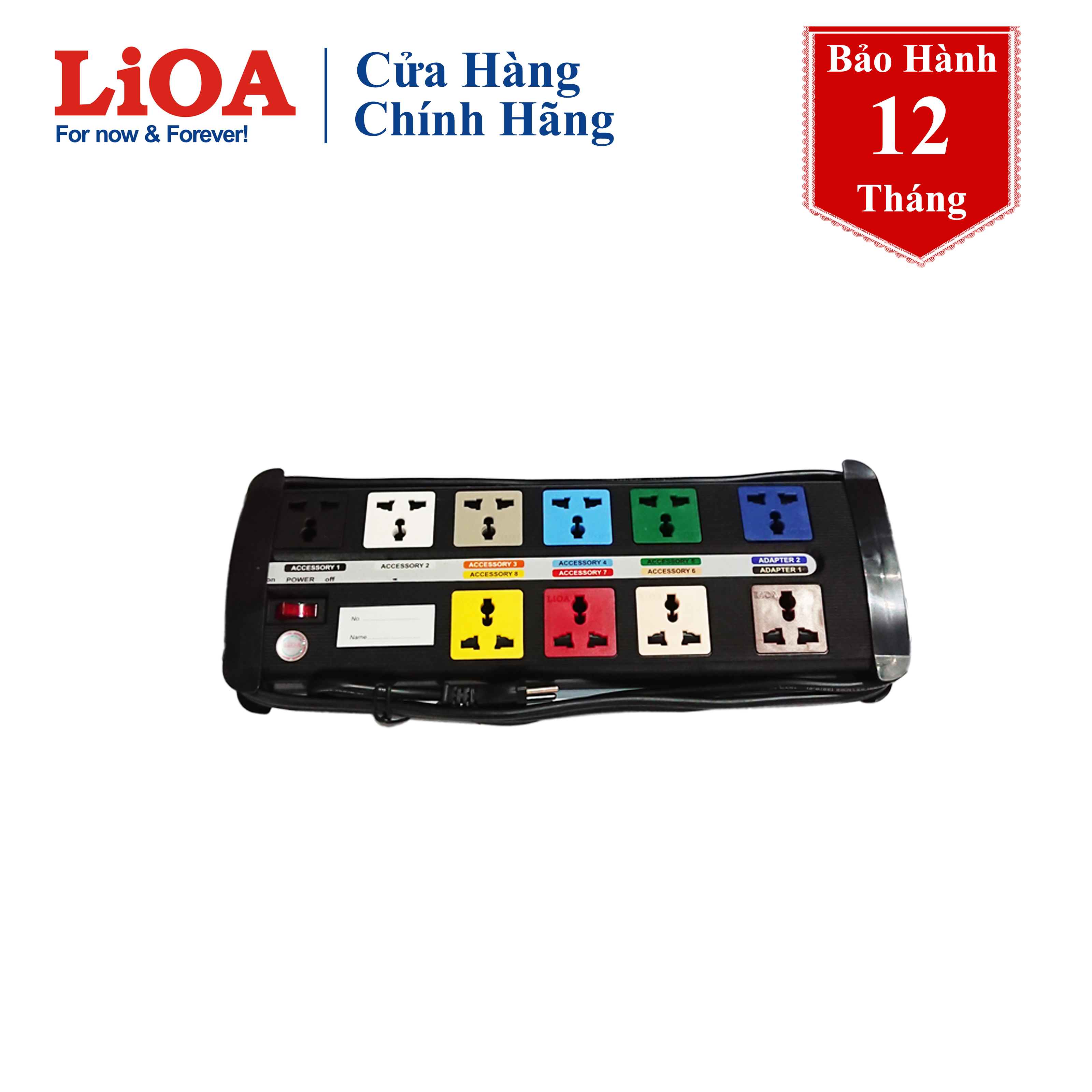 Ổ cắm điện đa năng LiOA 10 ổ cắm (10D-S3-3)