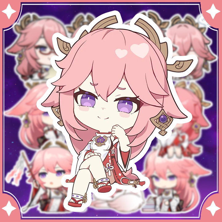 [Genshin Impact] Sticker Yae Miko - Chibi yae ( 11 pcs )