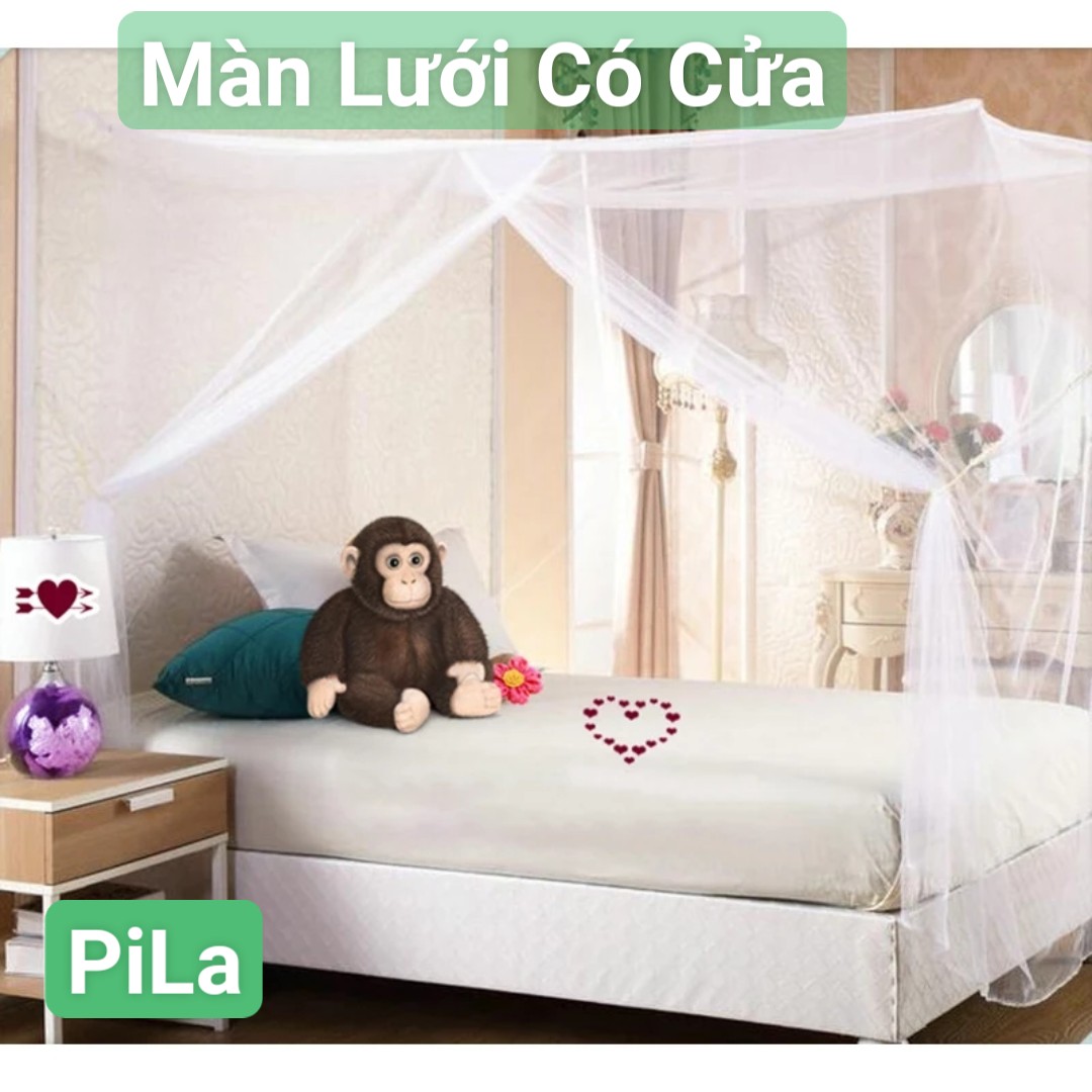 Mùng Ngủ Có Cửa Lưới Màu Trắng Bền Và Dày