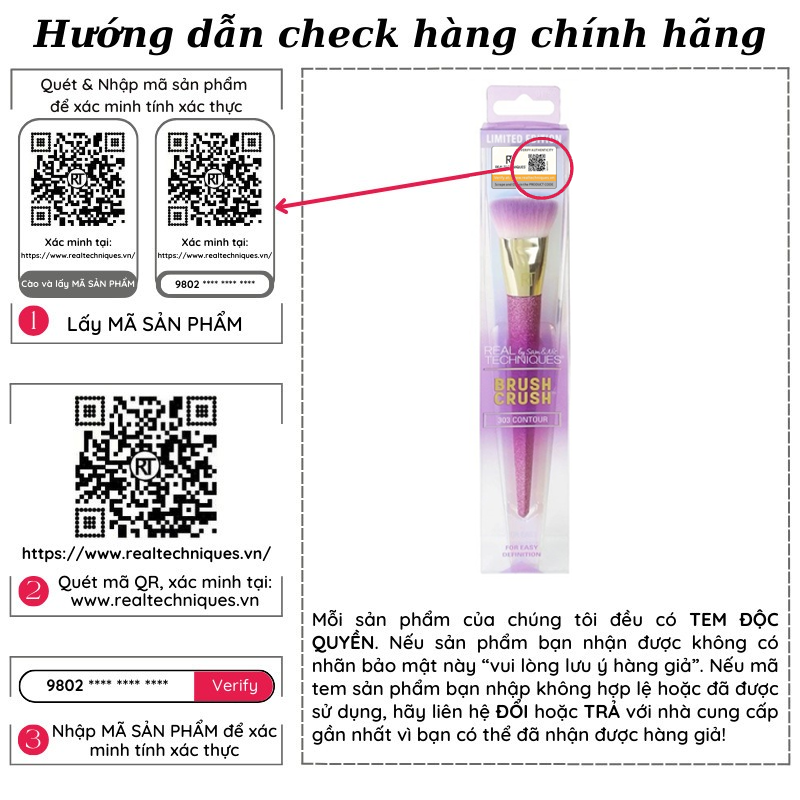 Cọ Đánh Khối - REAL TECHNIQUES Brush Crush Volume 1 Contouring 303