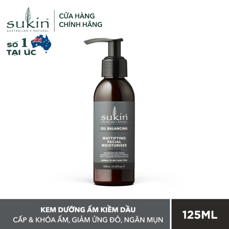 Kem Dưỡng Ẩm Kiềm Dầu Sukin Oil Balancing Mattifying Facial Moisturiser 125ml giá rẻ