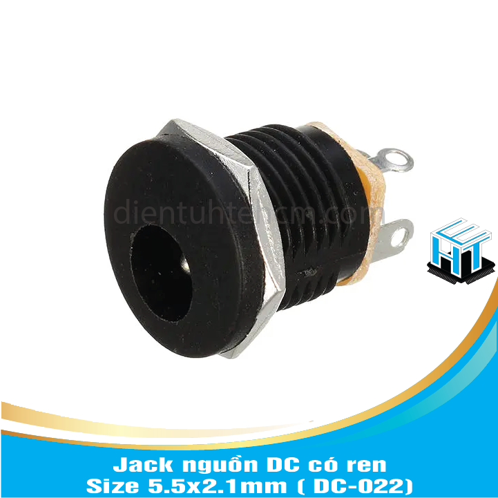 Jack nguồn DC có ren - Size 5.5x2.1mm ( DC-022)combo 6 con