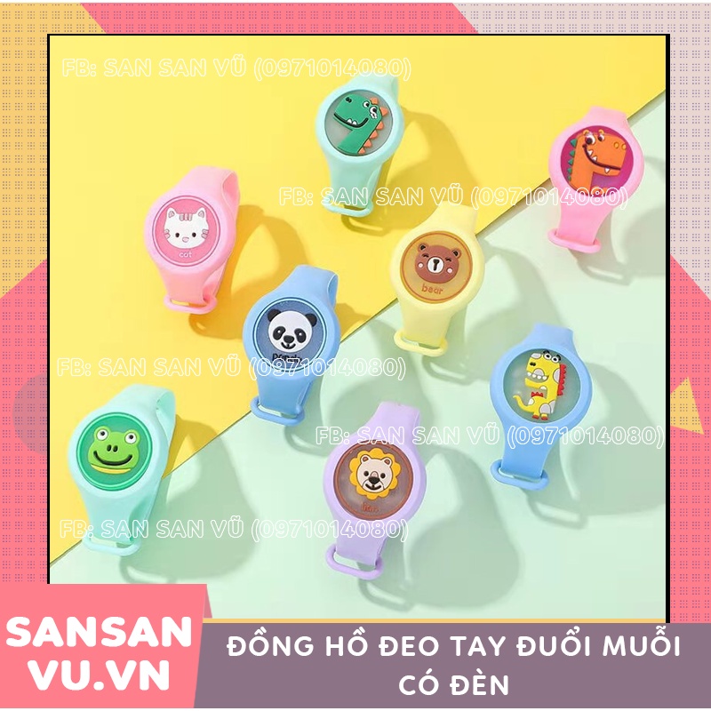 Đồng hồ đeo tay đuổi muỗi có đèn sáng cho bé