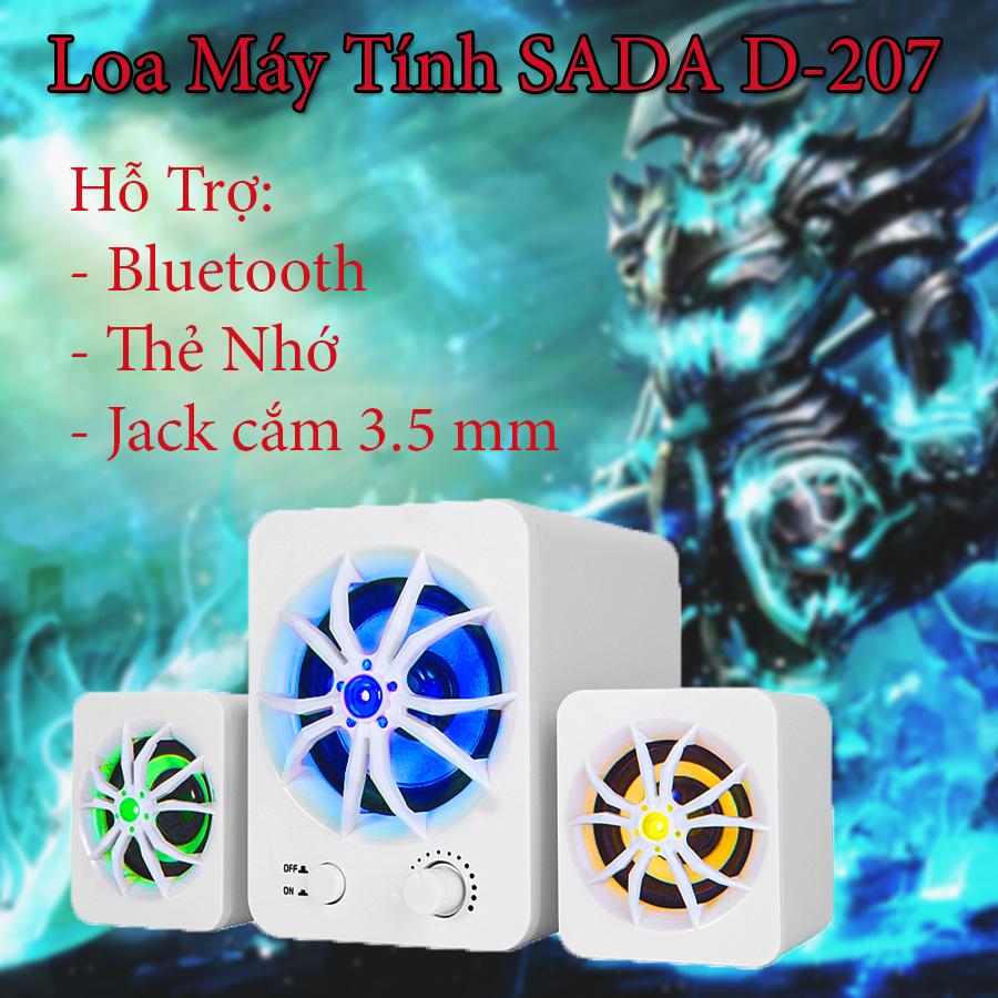 Loa Để Bàn Máy Tính , Loa Nghe Nhạc , Chơi Game , Loa Siêu Trầm , Bộ 3 Loa Vi Tính SADA D-207 Hỗ Trợ Bluetooth , Thẻ Nhớ, Jack 3.5 , Có Núm Chỉnh Bass , Treble - Top Sản Phẩm Bán Chạy Nhất Trên Thị Trường