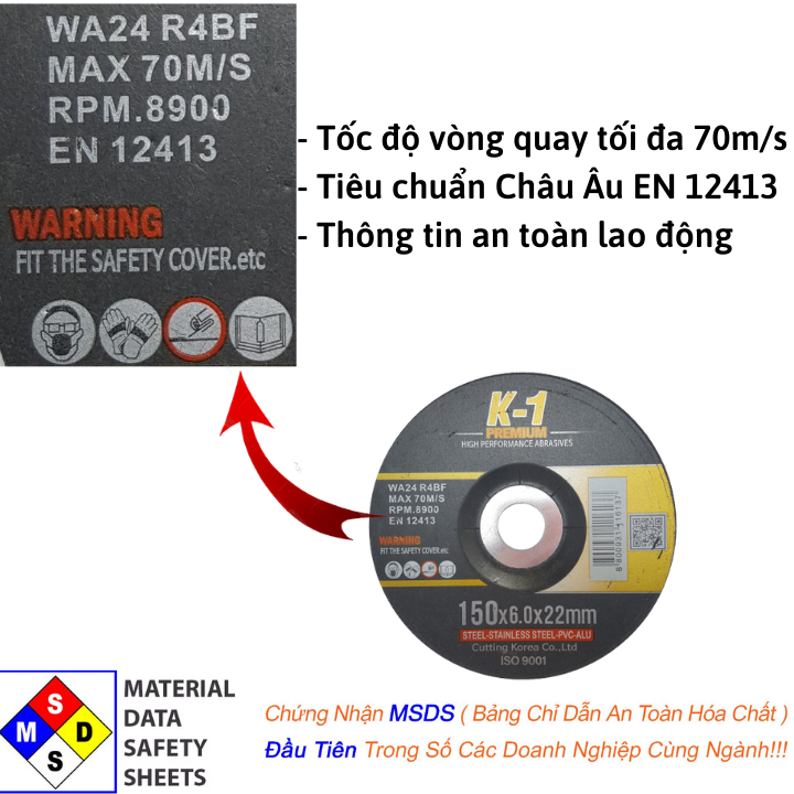 ĐÁ MÀI SẮT 150 | Đá mài K1 150 | Đá mài phi 150