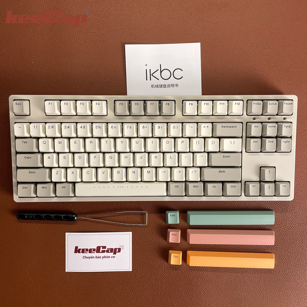 [KEECAP] Bàn phím cơ IKBC W200 Industrial Gray Retro (Wireless 2.4Ghz – Cherry MX Red Switch – 87 phím)