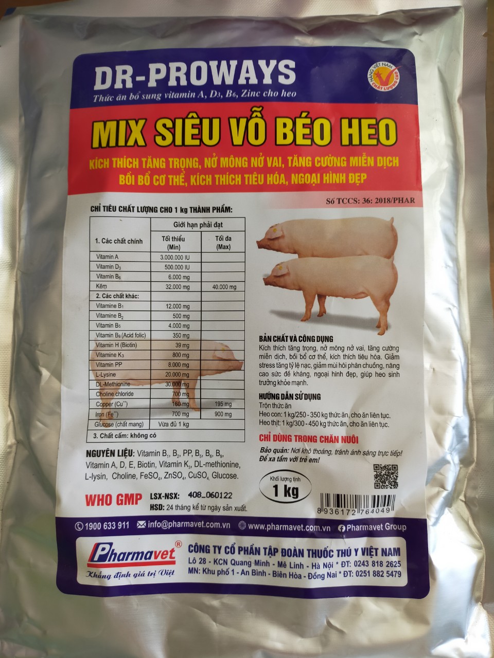 Mix- Siêu vỗ béo dành cho heo gói 1Kg