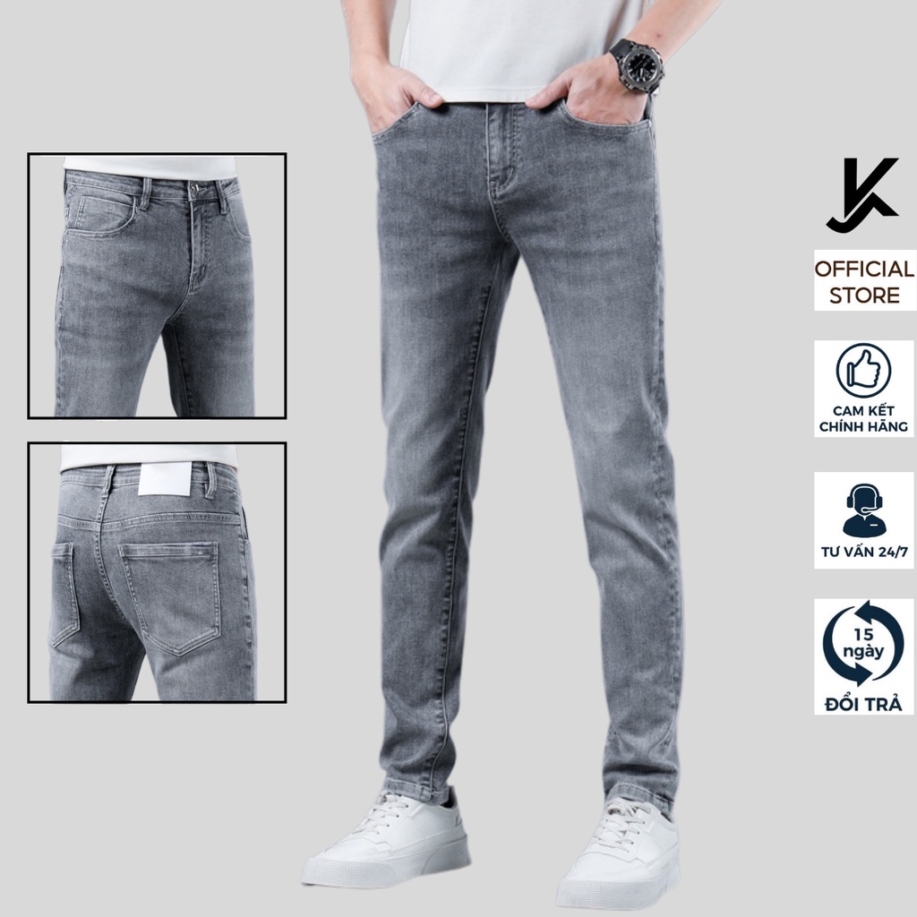 Quần jeans nam KJ Vải Jeans cao cấp ống côn co giãn nhẹ thoải mái giữ dáng tốt phong cách Hàn Quốc-Vua Quần Jeans
