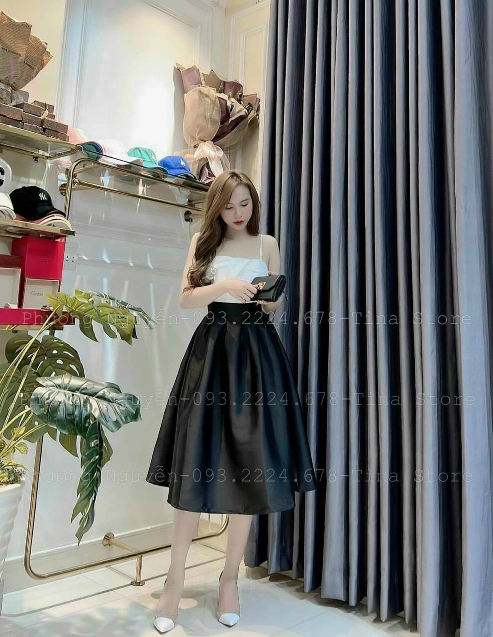 Đầm Xòe 2S Có Mút Phối Màu Xinh xịn-QC