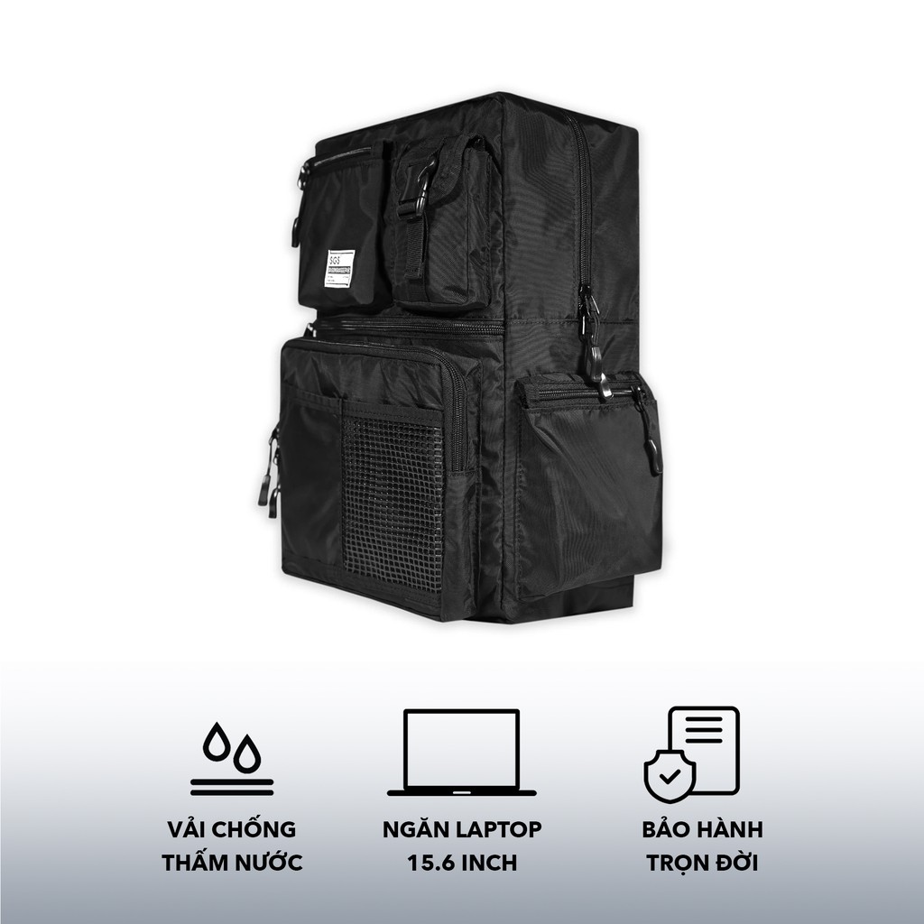 Balo Dynamic SAIGON SWAGGER Backpack Nhiều Ngăn,Phối Lưới Đen,Đa Năng