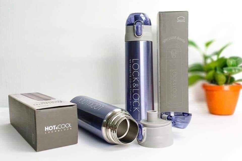 BÌNH  LOCK& LOCK 500ML MÀU TÍM CHÍNH HÃNG