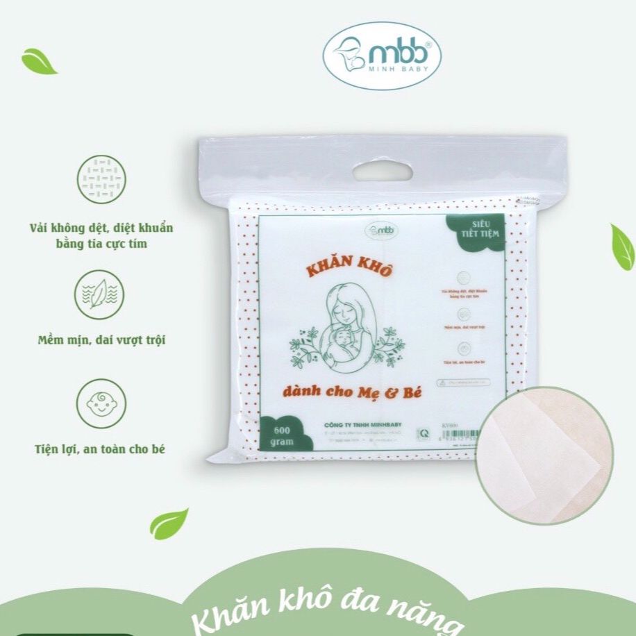 Khăn vải khô đa năng cho mẹ và bé 600g /300g Hàng Chính Hãng - Khăn khô đa năng