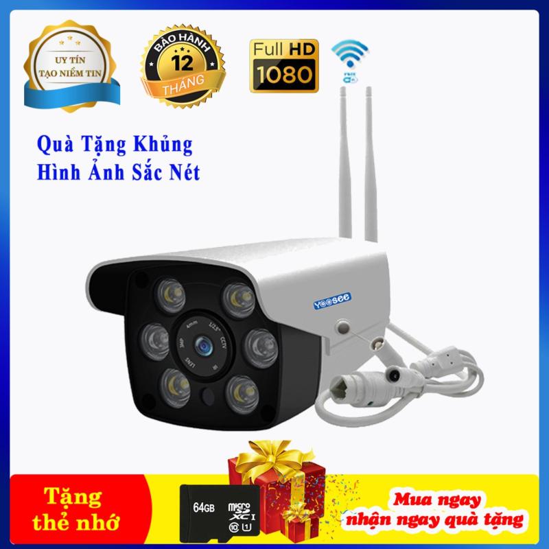 (Tặng Kèm thẻ nhớ 64GB)Camera Wifi Trong nhà-ngoài trời Yoosee ZQ26-2.0Mpx- HD1080 - hỗ trợ 2 đèn hồng ngoại và 4 đèn LED xem đêm có Màu Cực Nét