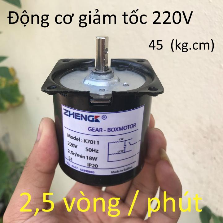 motor giảm tốc 220v 2,5 vòng trên phút