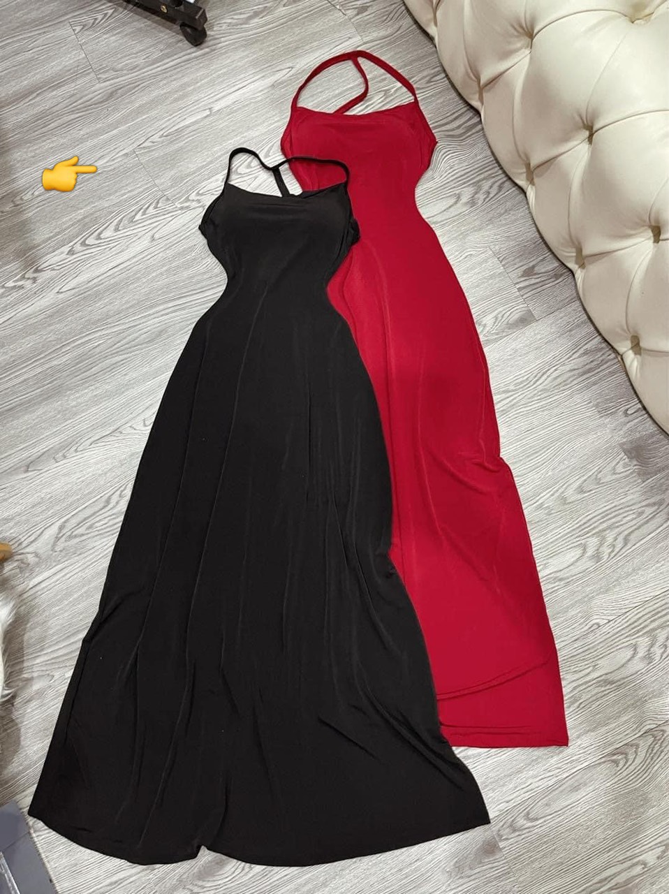 đầm xòe dáng dài 1 dây dọc lưng sexy chất thun lụa mềm