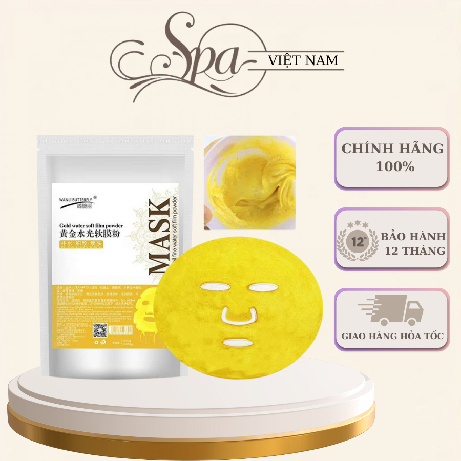 Mặt nạ colagen vàng 24k | bột nạ dẻo đắp mặt nạ trắng da đẹp da mịn da triết xuất từ thiên nhiên
