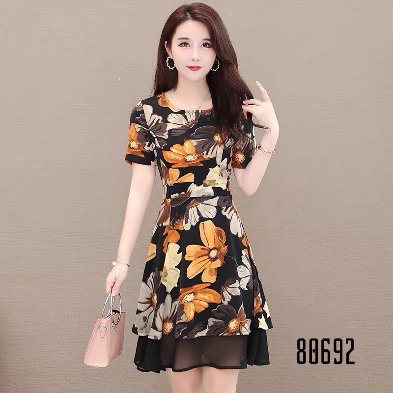 [HCM]ĐẦM HOA VOAN LỤA NỮ CÔNG SỞ QUÝ PHÁI