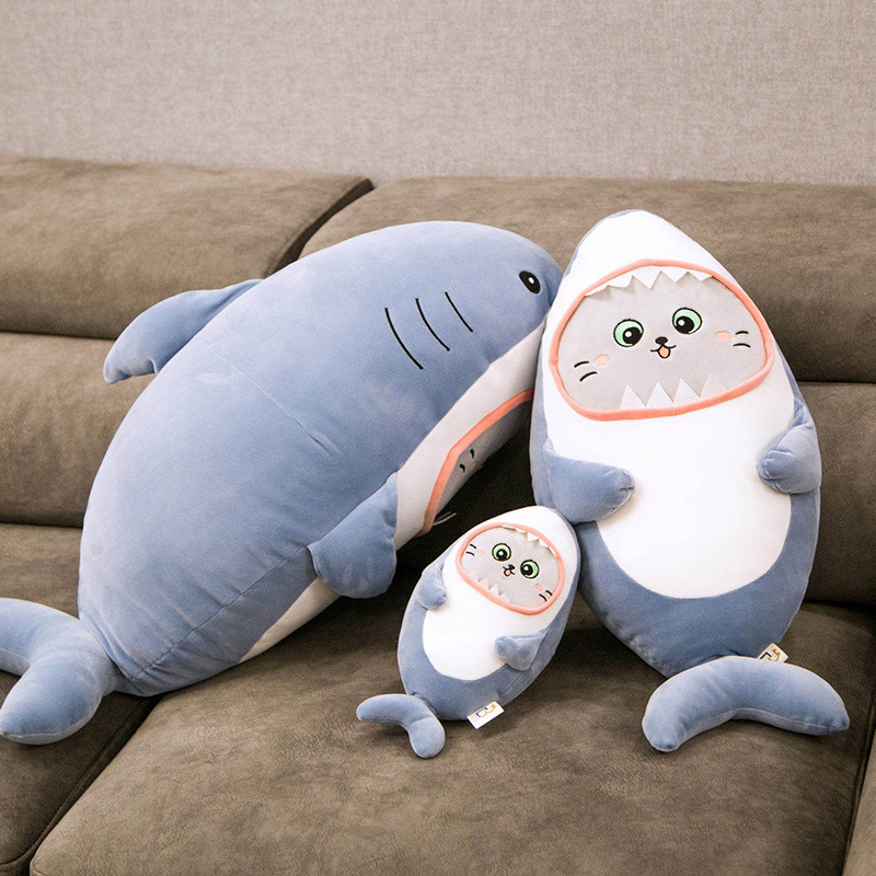 GẤU BÔNG MÈO COSPLAY CÁ MẬP SIÊU YÊU SIZE 35CM
