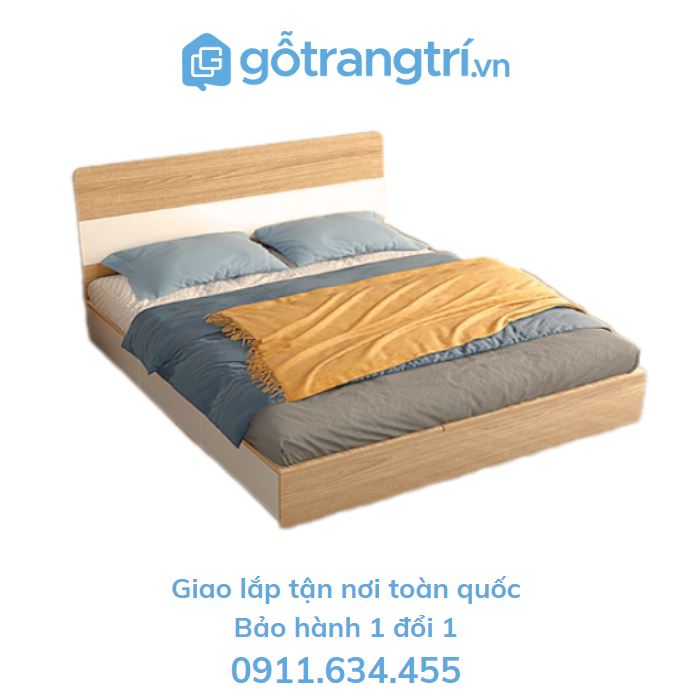 Giường ngủ đẹp bằng gỗ ghs-9255 ,gỗ mdf lõi xanh,giao lắp tại nhà | gỗ trang trí