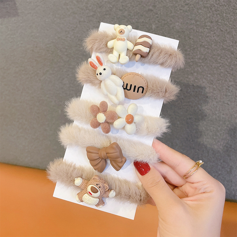 Vĩ 5 buộc tóc lông hoạt hình cho bé