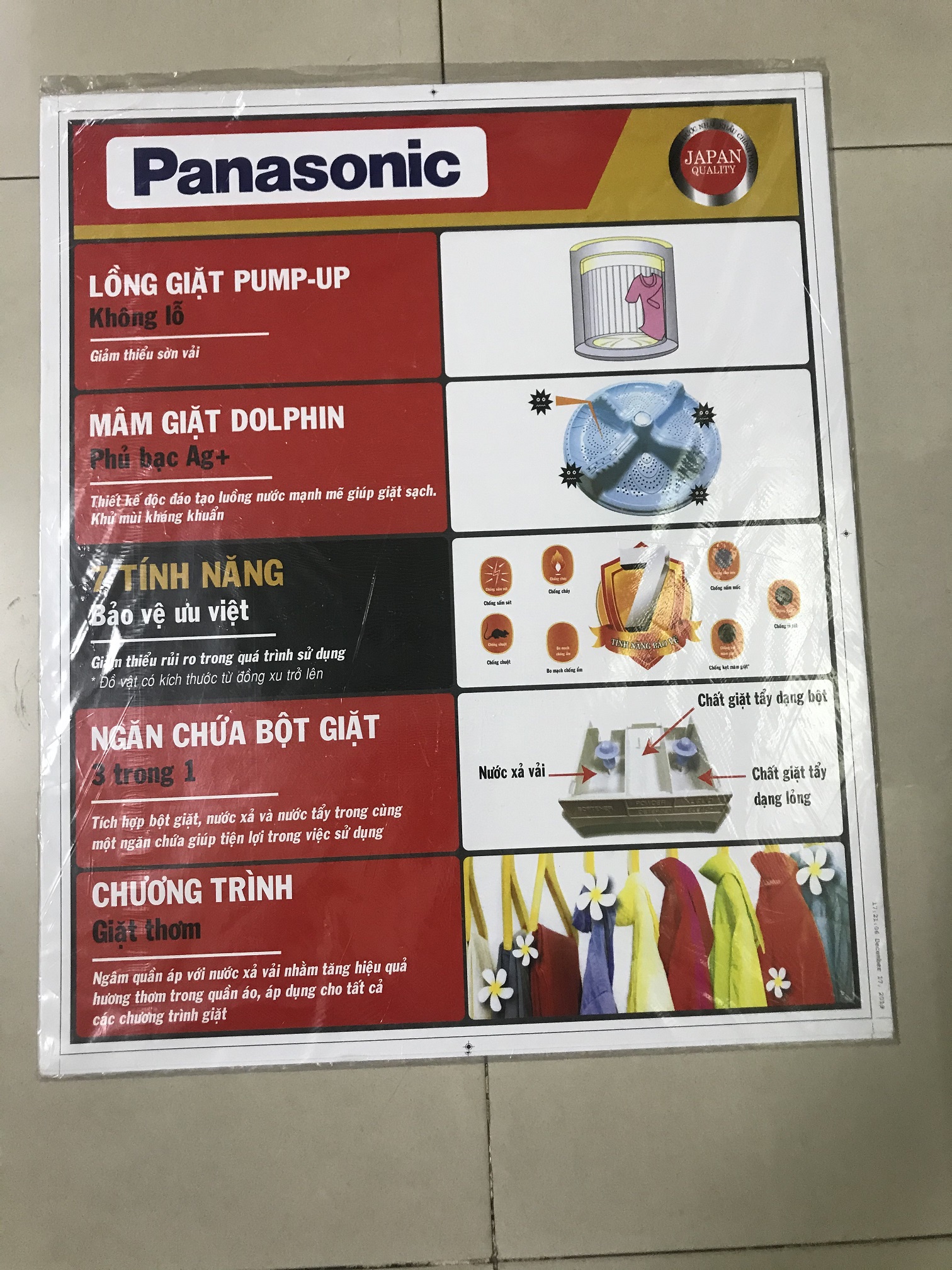 [HCM]Miếng dán máy giặt Panasonic  - Tem dán máy giặt Panasonic (mẫu 2)