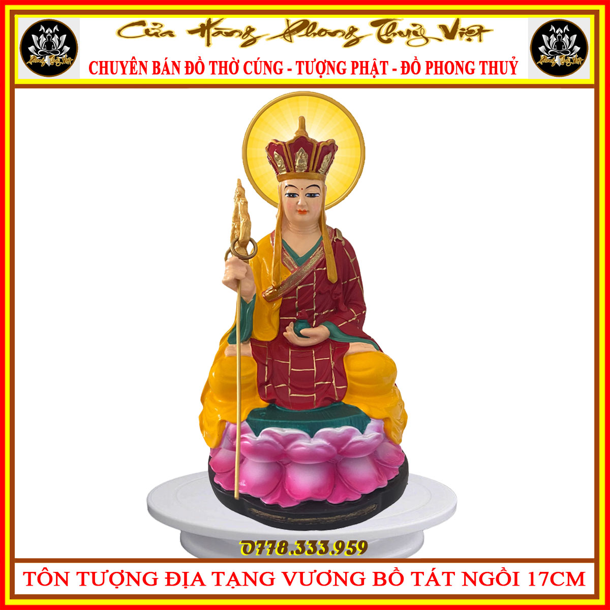 Combo Tượng Địa Tạng Vương Bồ Tát cao 17cm-Nhiều mẫu
