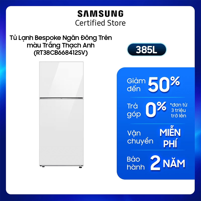 [Chỉ Giao + Lắp Hà Nội] Tủ lạnh Samsung Inverter 385 lít RT38CB668412SV