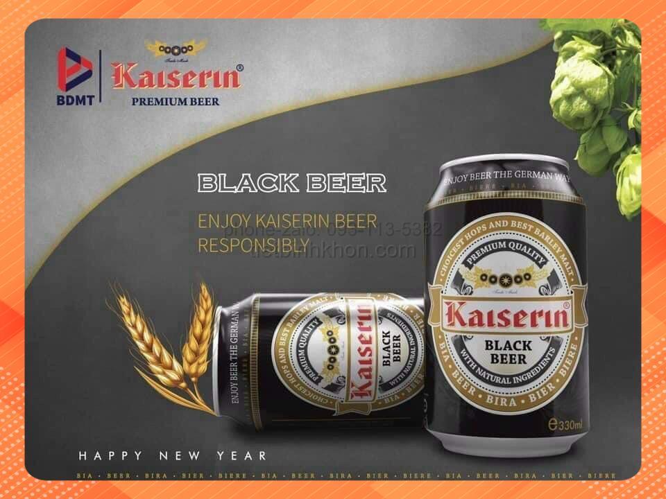 12 lon BIA ĐỨC KAISERIN BLACK 330ml