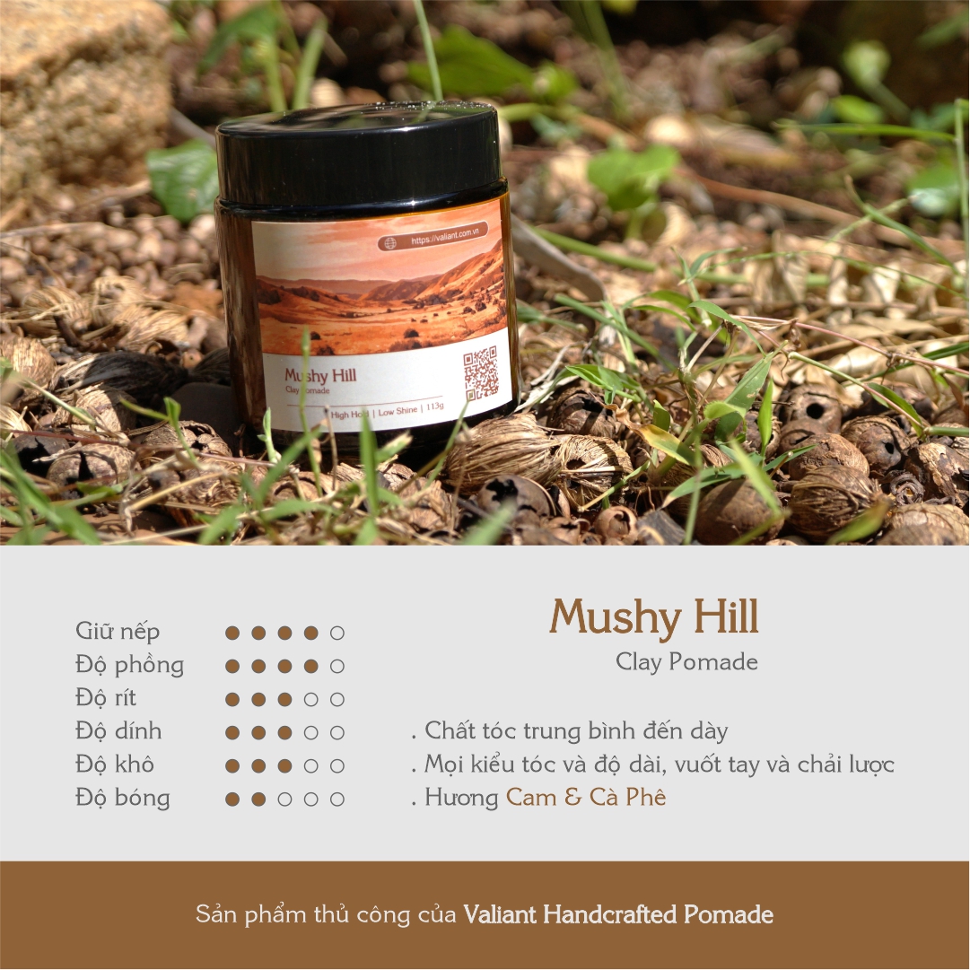 Sáp vuốt tóc Valiant - Mushy Hill - Clay Pomade - 113g