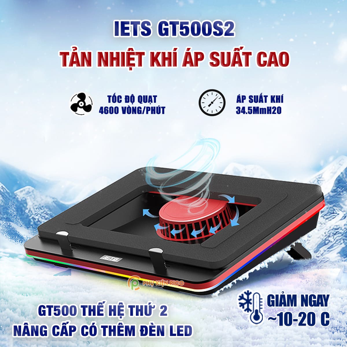 Quạt tản nhiệt laptop iets gt500 gt610 gt626 fl08 - giá đỡ surface book pro