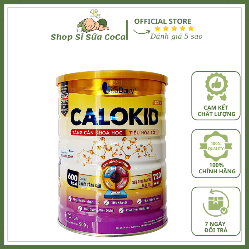 Vitadairy Sữa Calokid 900gr đủ loại cho bé (mã Qr tích xu đầy đủ - date 2026)