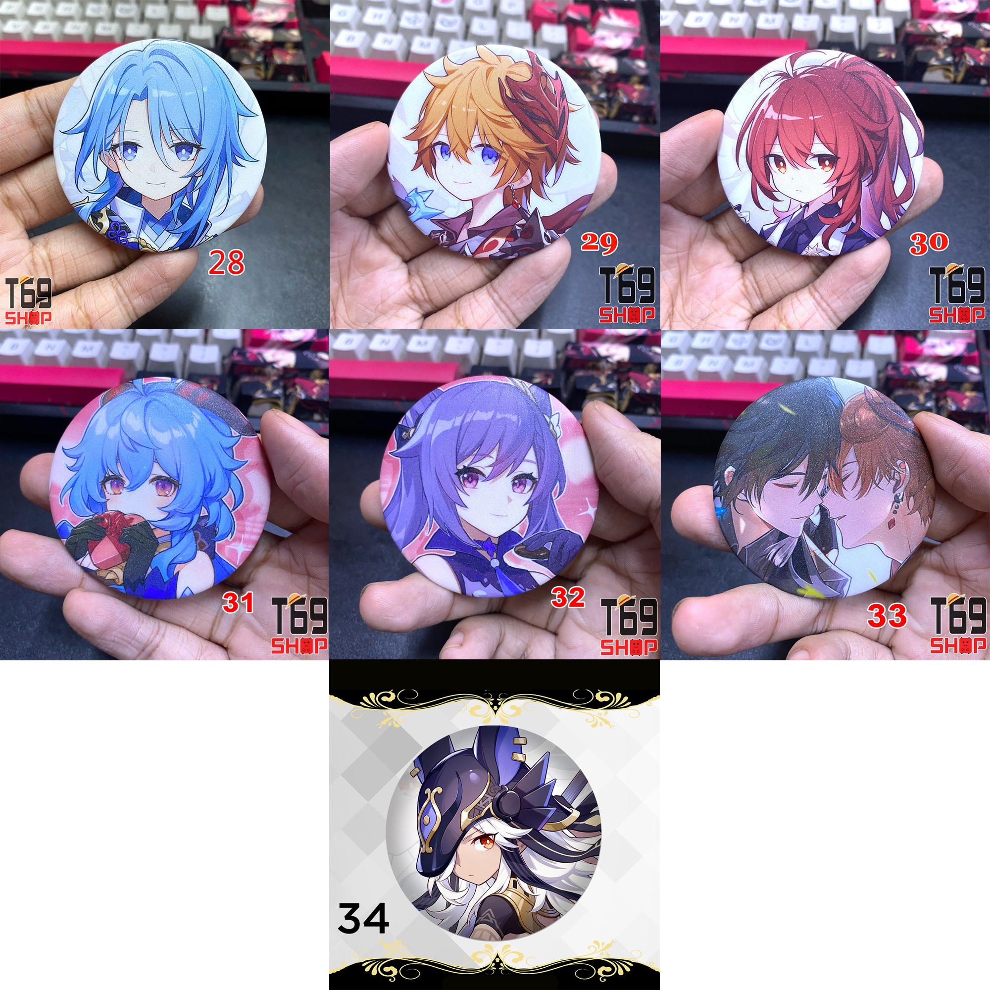 [33 mẫu] Huy hiệu game Genshin Impact (Size 5.8cm) [T69 Shop]