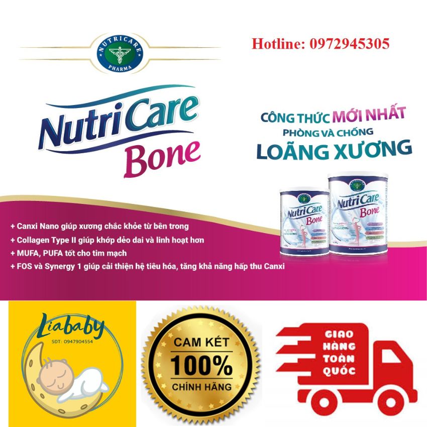 SỮA BỘT NUTRICARE BONE PHÒNG NGỪA LOÃNG XƯƠNG (CAM KẾT HÀNG CHÍNH HÃNG, DATE MỚI 100%)