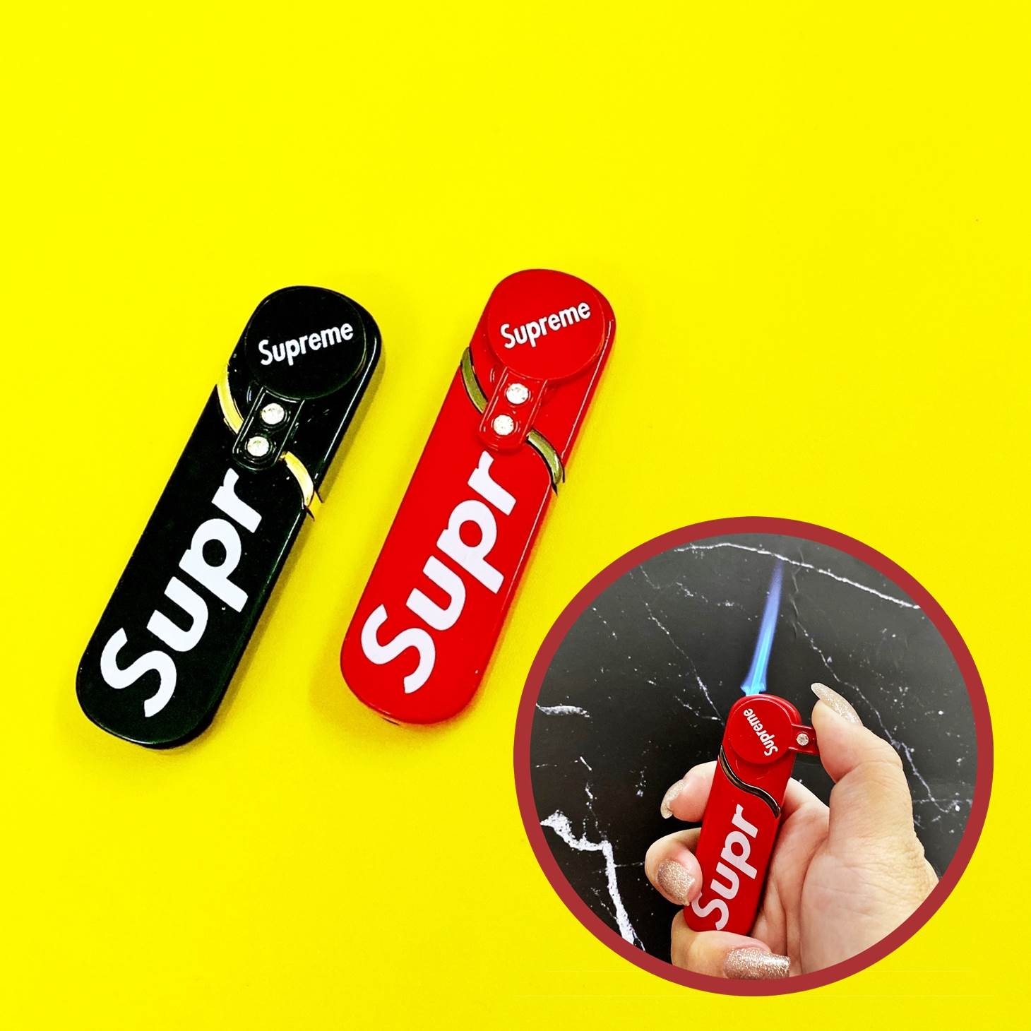 Bật Lửa Khè SUPREME Khoá Xoay  - (Xài Gas)