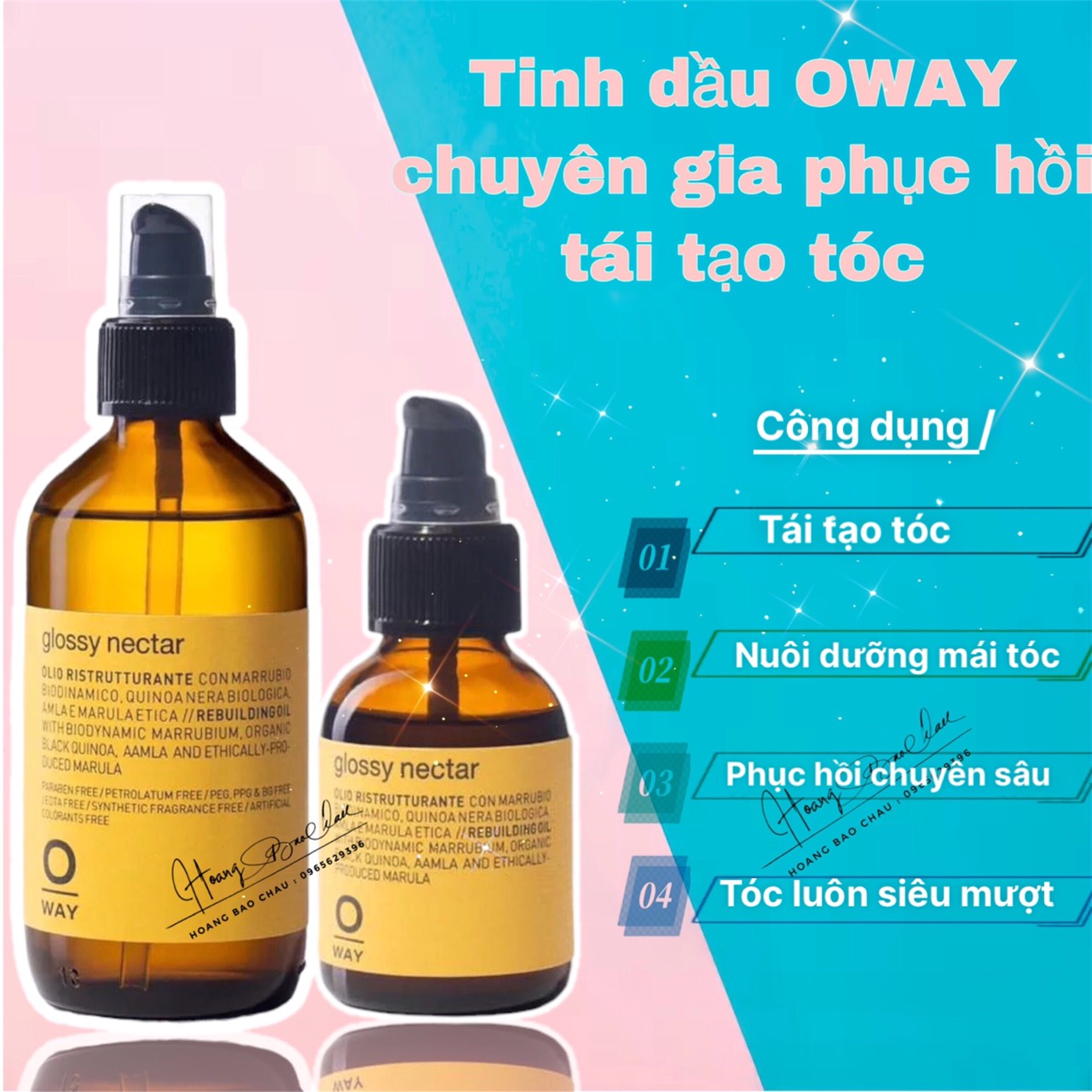 Tinh Dầu Phục Hồi Tái Tóc Oway Glossy Nectar 50ml  - 160ml