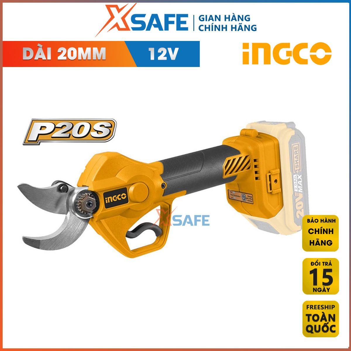 Machine cut battery 20V CSSLI2001 machine pruning-driven brushless cutting diameter 20mm / 30mm not attached to the battery and charge distribution genuine xsafe