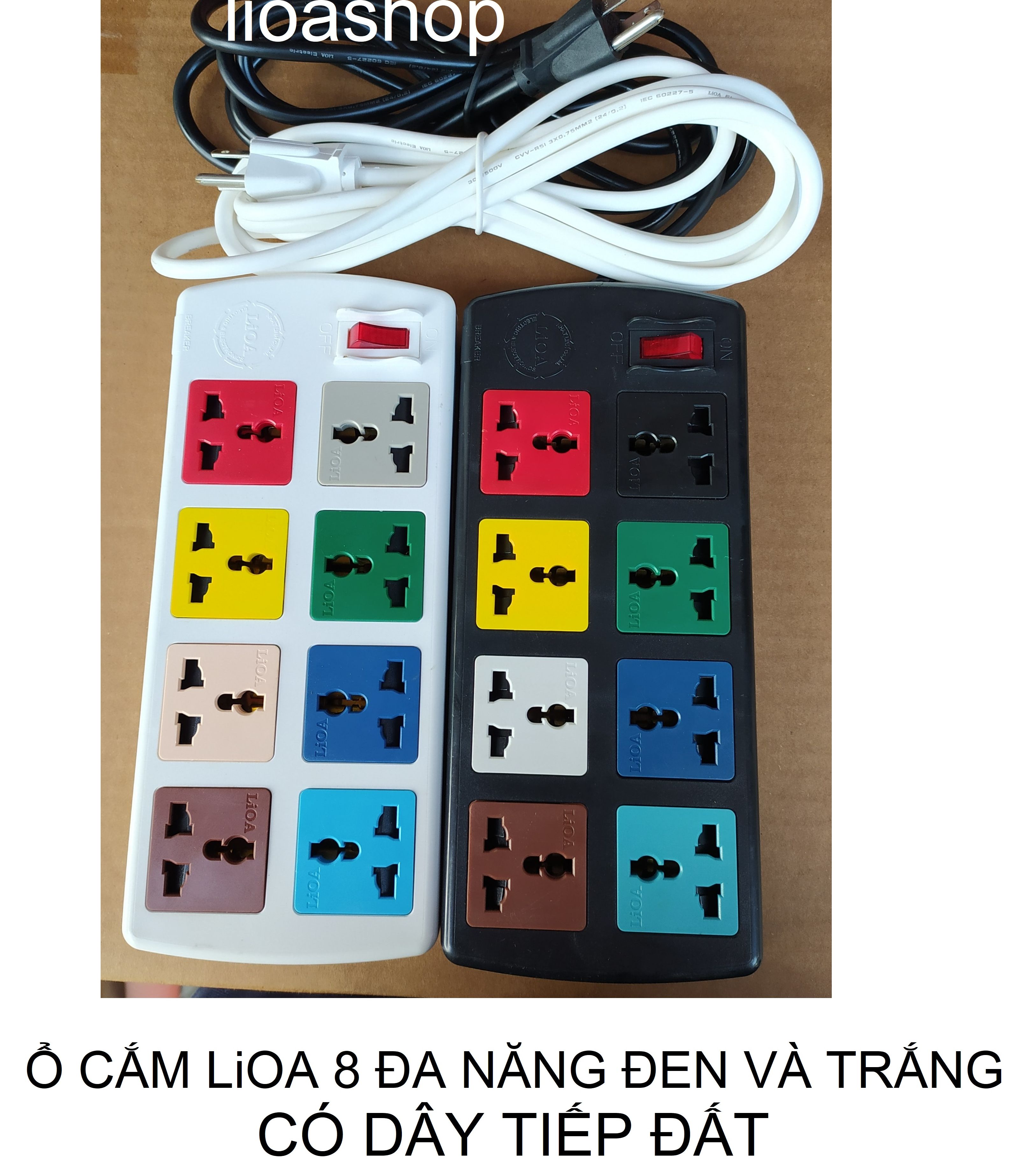 Ổ CẮM ĐIỆN LiOA 8 ĐA NĂNG CÓ DÂY TIẾP ĐẤT
