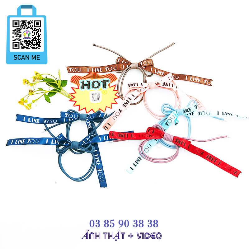 Dây buộc tóc nữ, đồ cột tóc cho bé gái, dây chun phụ kiện nữ Hàn Quốc, dây thun I Like You - thương hiệu Vợ Chồng Tôi