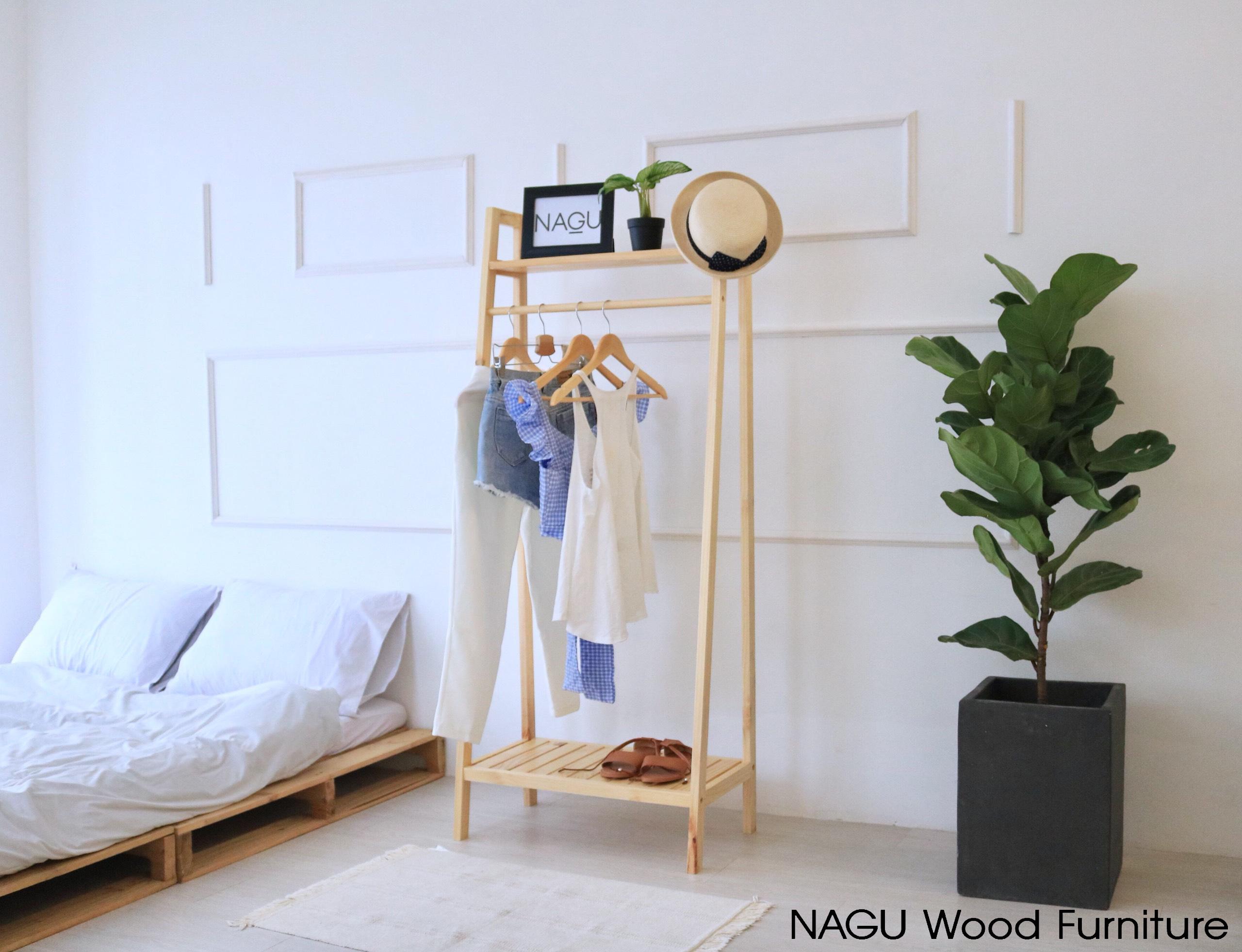 NAGU Combo Kệ Gỗ Treo Đồ Hình Thang ( Ladder Shelf)