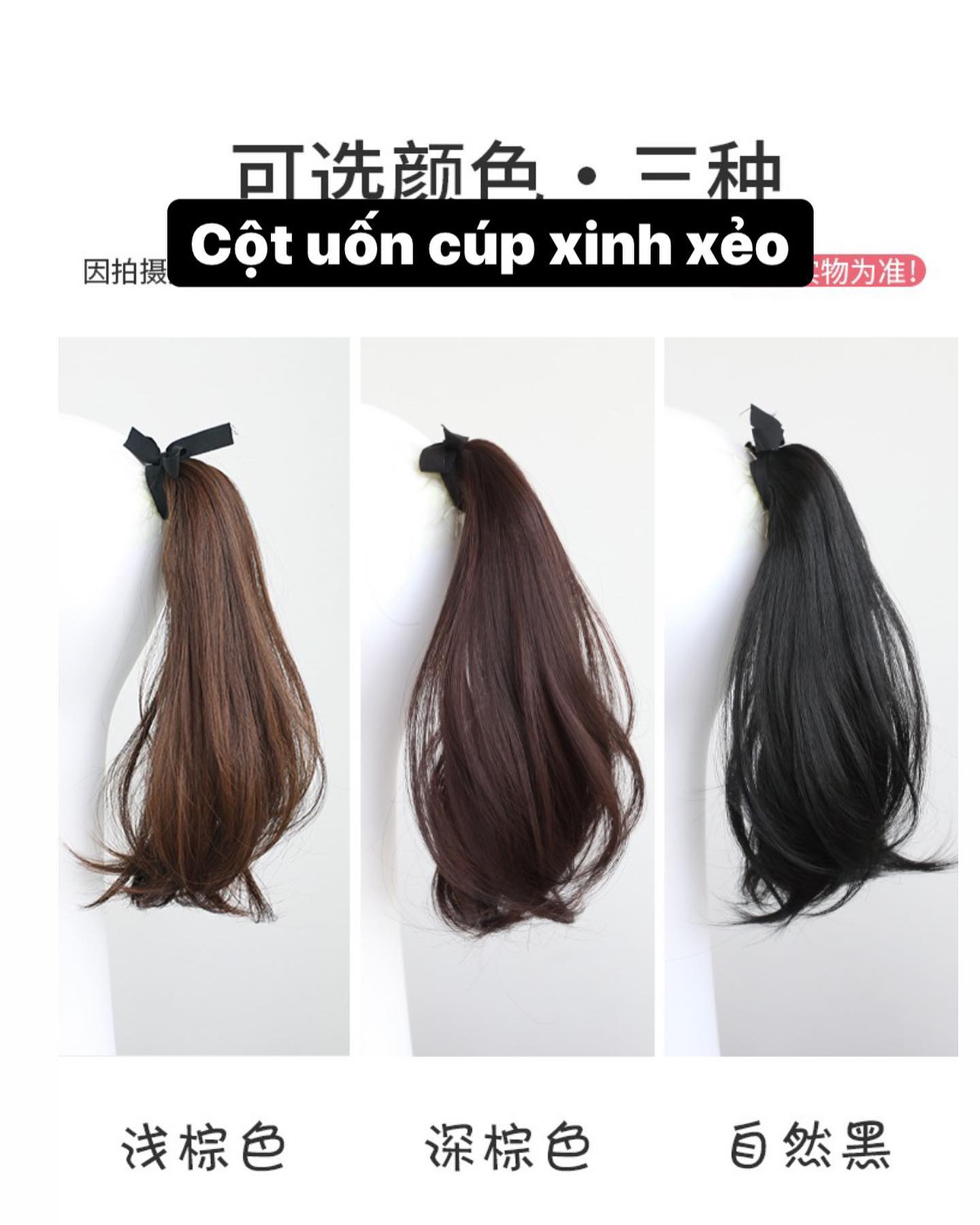 Tóc giả tóc cột duỗi cúp ngắn