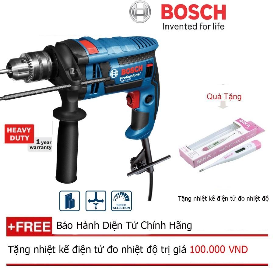 Máy khoan động lực Bosch GSB 16 RE (Hộp nhựa) + Quà tặng nhiệt kế điện tử