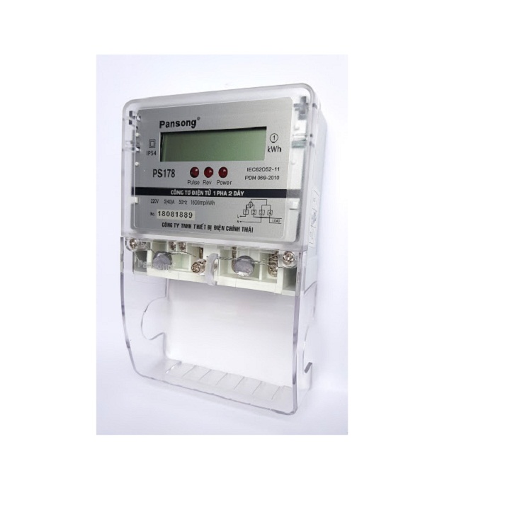 [HCM]CÔNG TƠ ĐIỆN TỬ 1 PHA 2 DÂY 40A PANSONG MODEL PS178