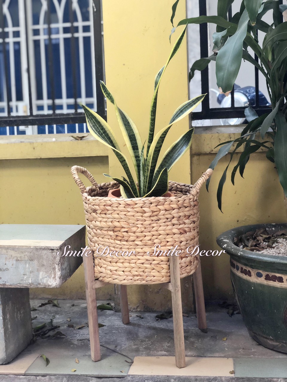 Giỏ đựng đồ đa năng Smile Decor đan lục bình trồng cây , đựng quần áo , đồ chơi