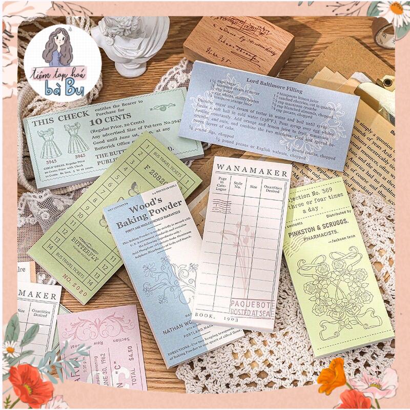 Mix 60 tờ 12 mẫu giấy trang trí kiểu cổ điển vintage junkjournal