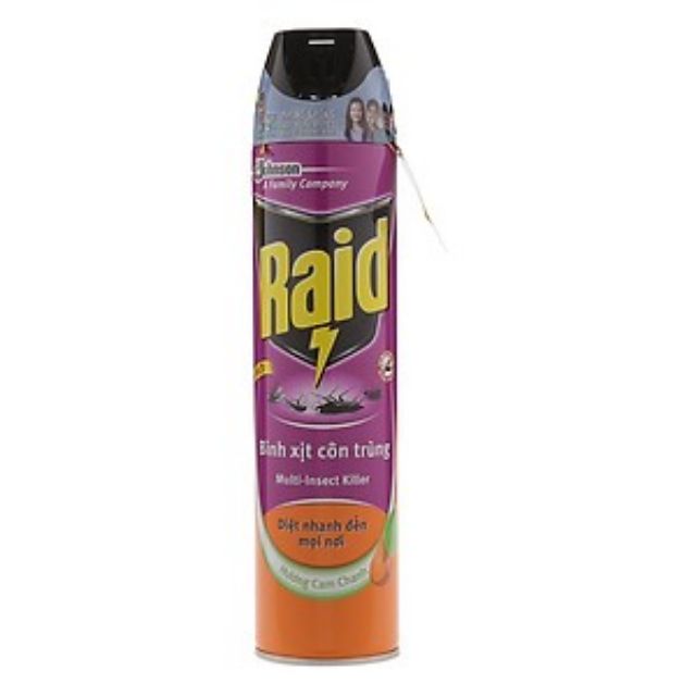 Xịt côn trùng raid fik hương cam chanh 600ml