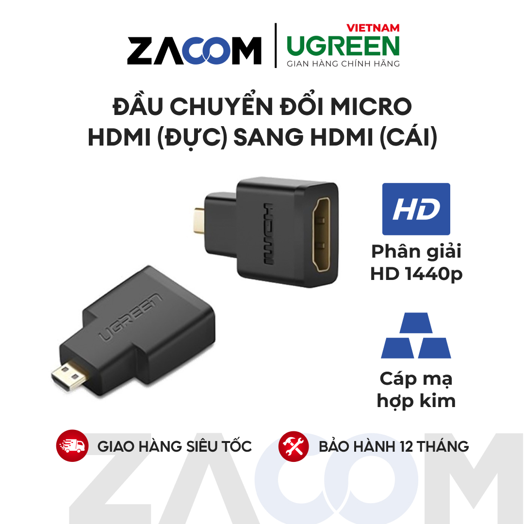 [HCM]Đầu chuyển đổi micro HDMI (đực) sang HDMI (cái) - UGREEN 20106