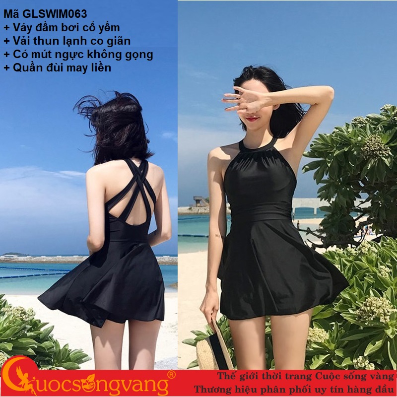 Váy đầm bơi cổ yếm váy đầm đi biển liền quần GLSWIM063 Cuocsongvang