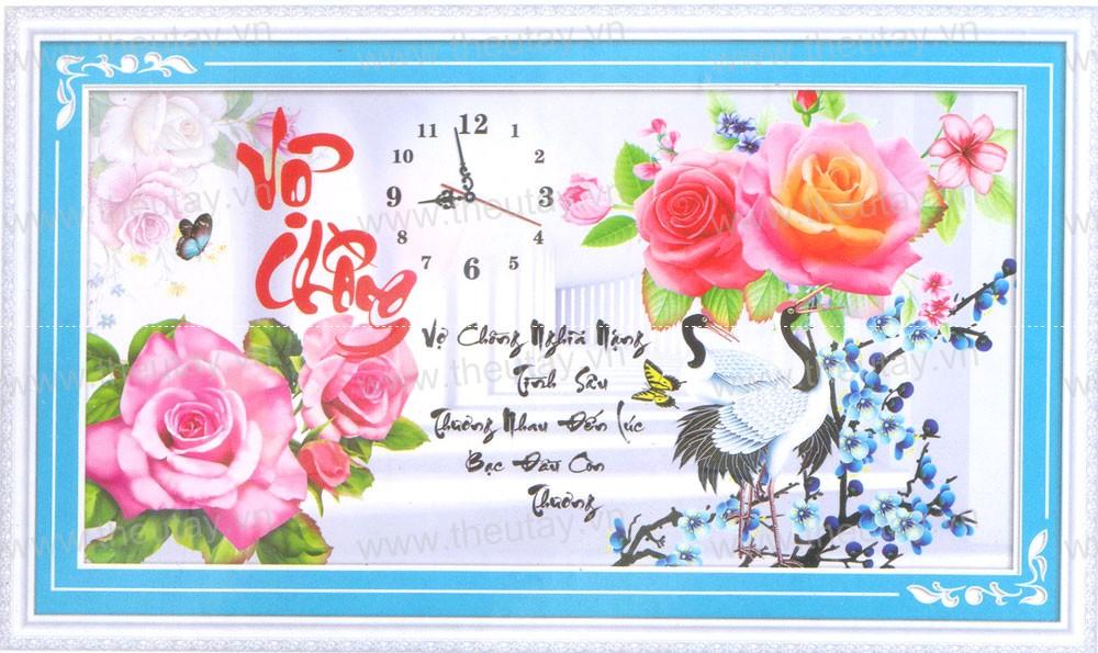 Tranh đính đá vợ chồng df513 - 90x50cm