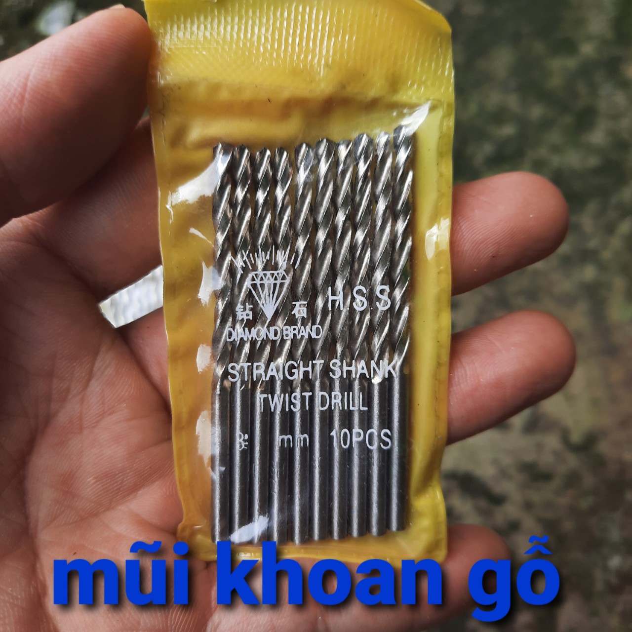 Combo 10 mũi khoan gỗ,mũi khoan xoắn đủ số từ 3mm đến 5mm