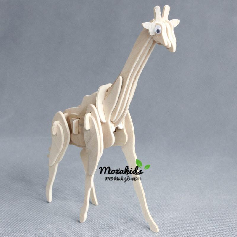 Mô hình lắp ráp gỗ 3D  (ĐV-01)  Con Hươu Cao cổ